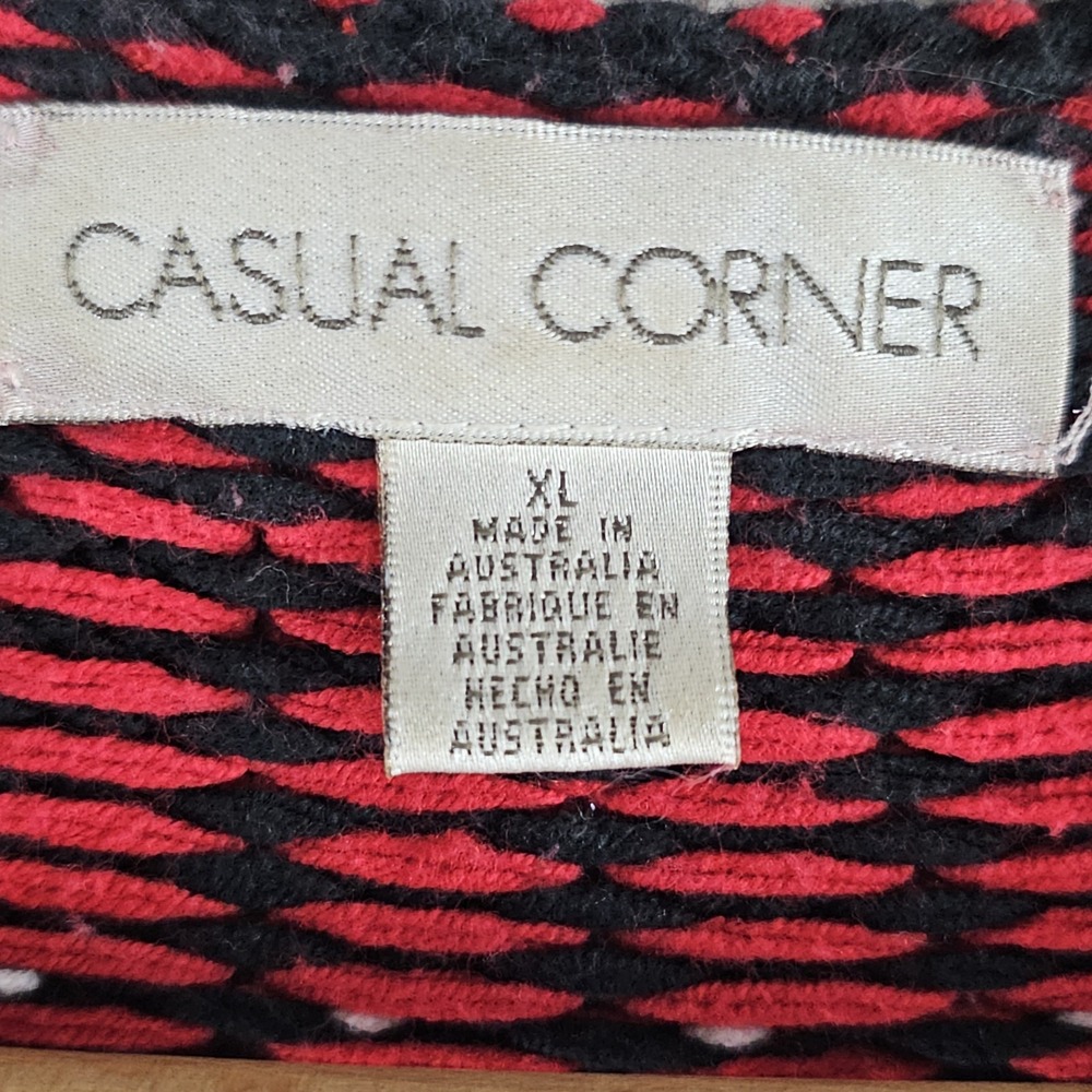 Vtg Casual Corner Nordic Fair Isle Full Zip Cardigan Sz Large Made Australia - Picture 10 of 11